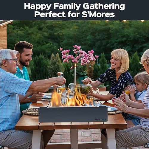 Miniatura 6 de Hoguera de mesa, hoguera de mesa para interiores y exteriores, rectangular de etanol sin humo, fogata portátil de escritorio, cuenco de hormigón,