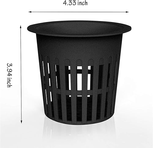 Miniatura 9 de Vasos de red de plástico de 2 pulgadas, macetas para plantas, para orquídeas acuapónicas hidropónicas, 50 unidades, color negro.