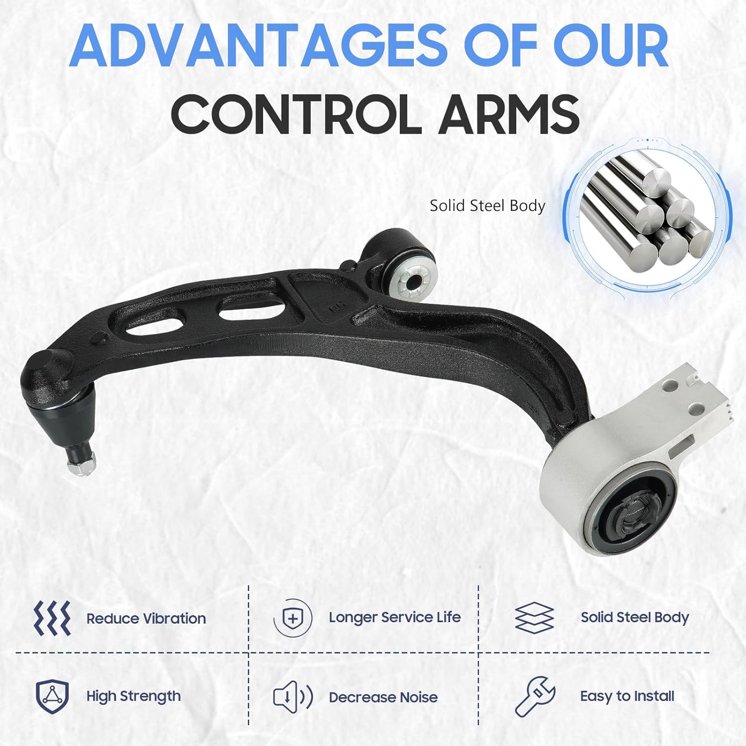 Front Lower Left & Right Control Arms w/Ball Joints Suspension Kit for 2010-2012 Ford Taurus(FWD), 2009-2012 Lincoln MKS MS401122 MS401121 (2PCs)