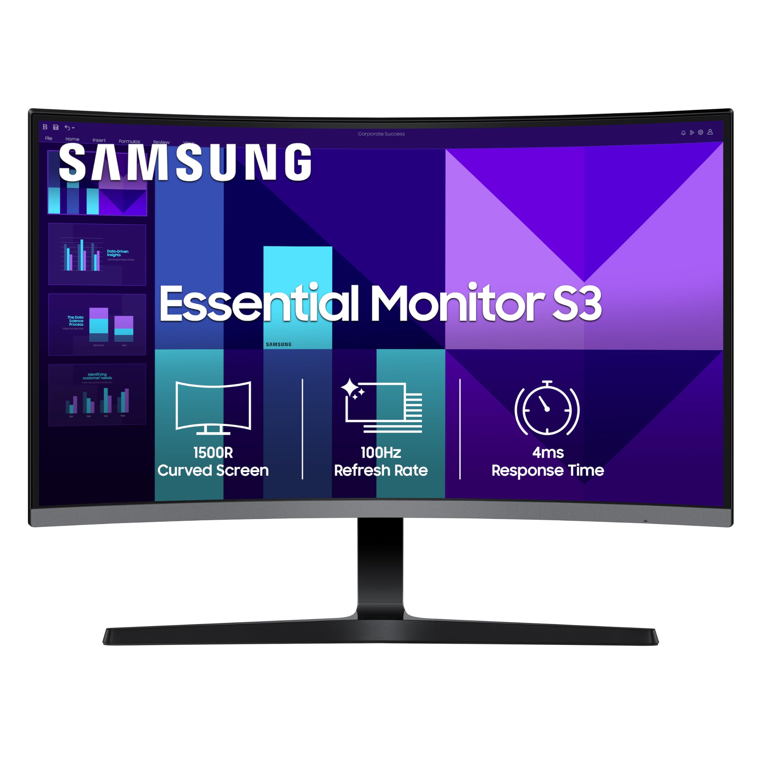 Samsung Essential Series 1500R Curved Monitor 32 Inch (80 cm) FHD (1,920 x 1,080 Resolution), VA Panel, 100 Hz, 4ms(GTG), D-Sub, HDMI, Headphone Jack (LS32D390GAWXXL, Black)-image-29