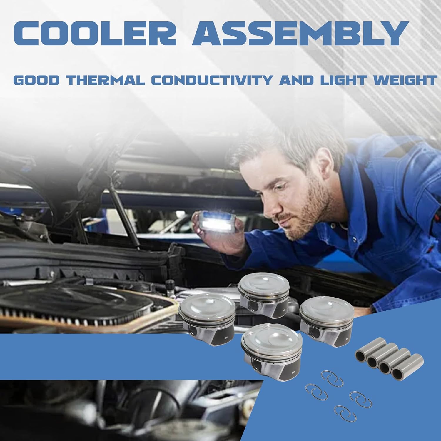 EJ7Z6108E 4Pcs Piston & Rings kit for 2016-2018 Focus 2015-2018 Mustang 2015-2019 MKC 2.3L