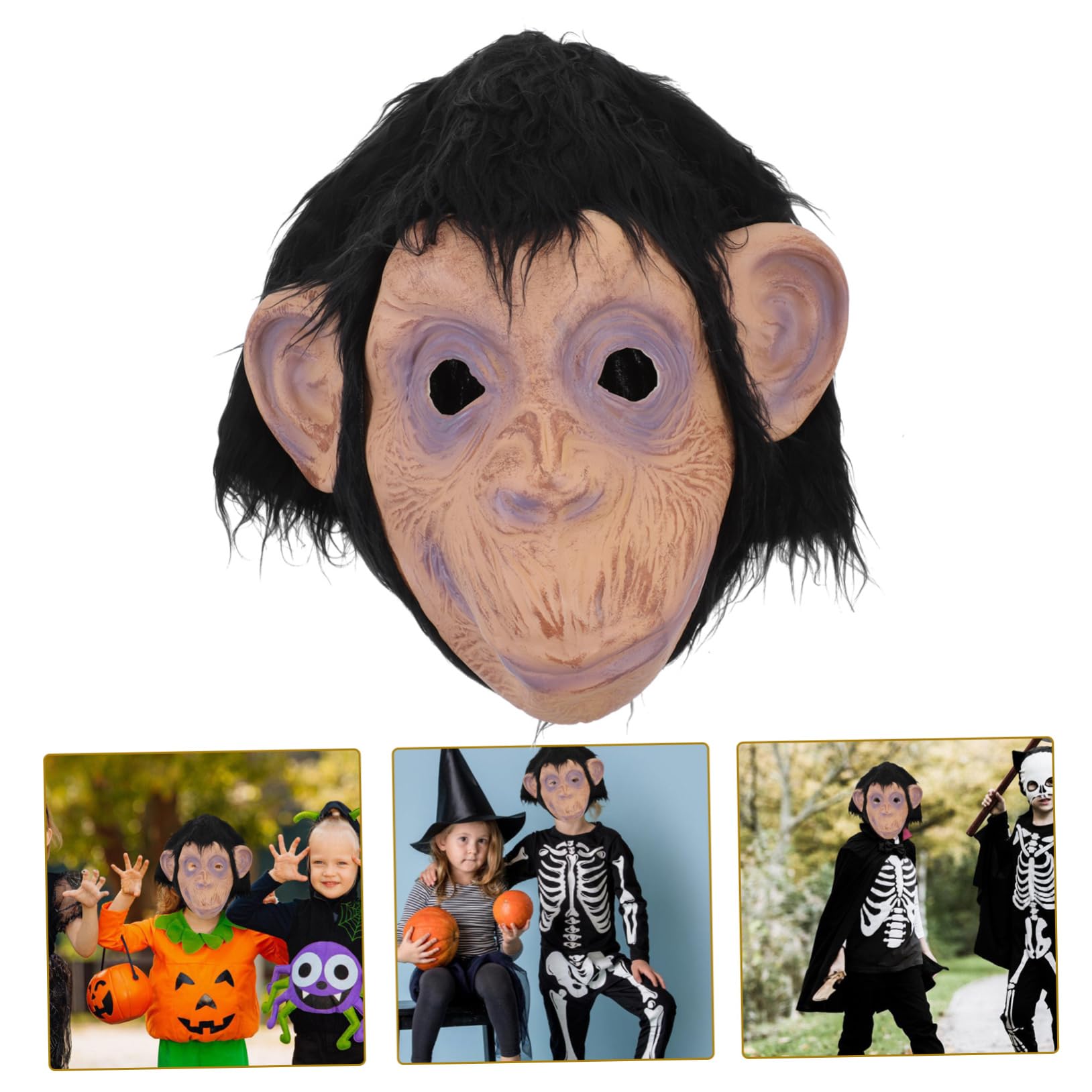 Alasum Maska goryla maska karnawałowa przebranie głowy rekwizyty głowa zwierzę maska goryl cosplay maska zwierzęta nakrycie głowy kostium goryla Halloween straszna maska Mardi Gras maska kostium małpy