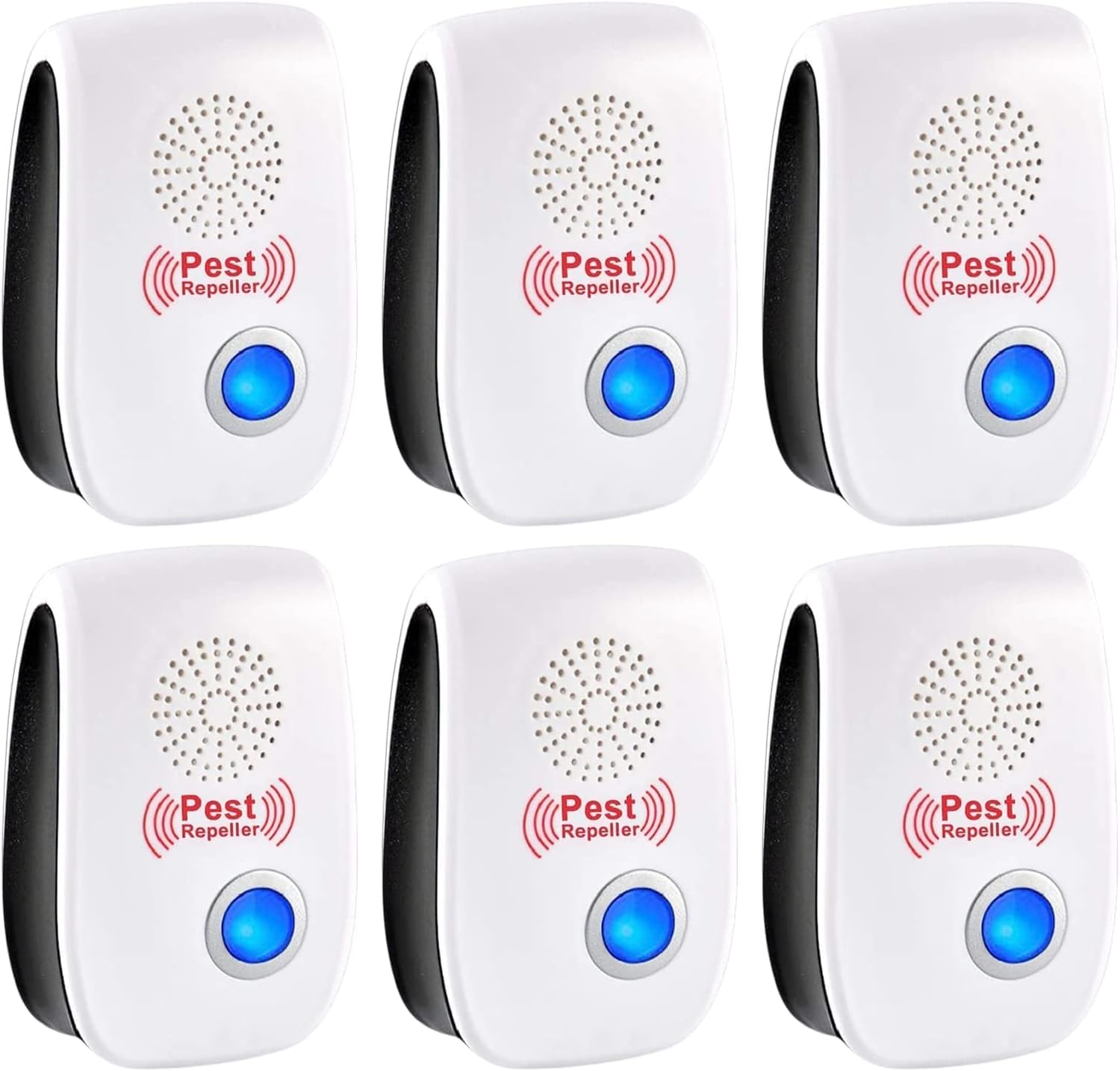 Repelente Ultrasónico Mosquitos, 6 Pack Electrónico Repelente Mosquitos Control de Plagas, Repelente Ultrasónico de Plagas para Anti Mosquito, Moscas, Ratones, Cucarachas, Arañas, Roedores
