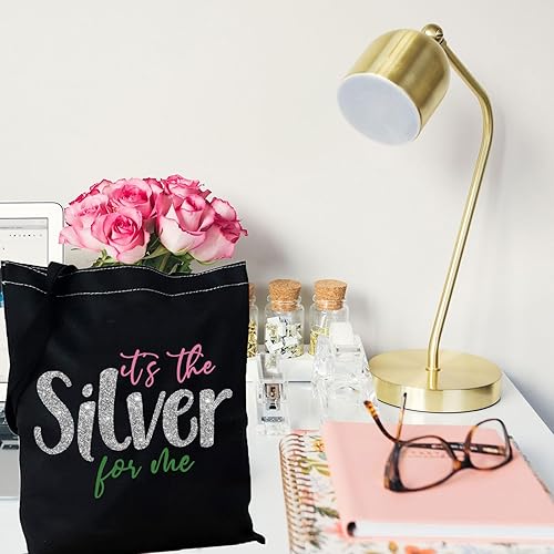 Miniatura 3 de GJTIM Regalo inspirado en la hermandad de mujeres Silver 25 Years of Sisterhood Gift Silver Star Paraphernala Bolsa de maquillaje, Bolso plateado