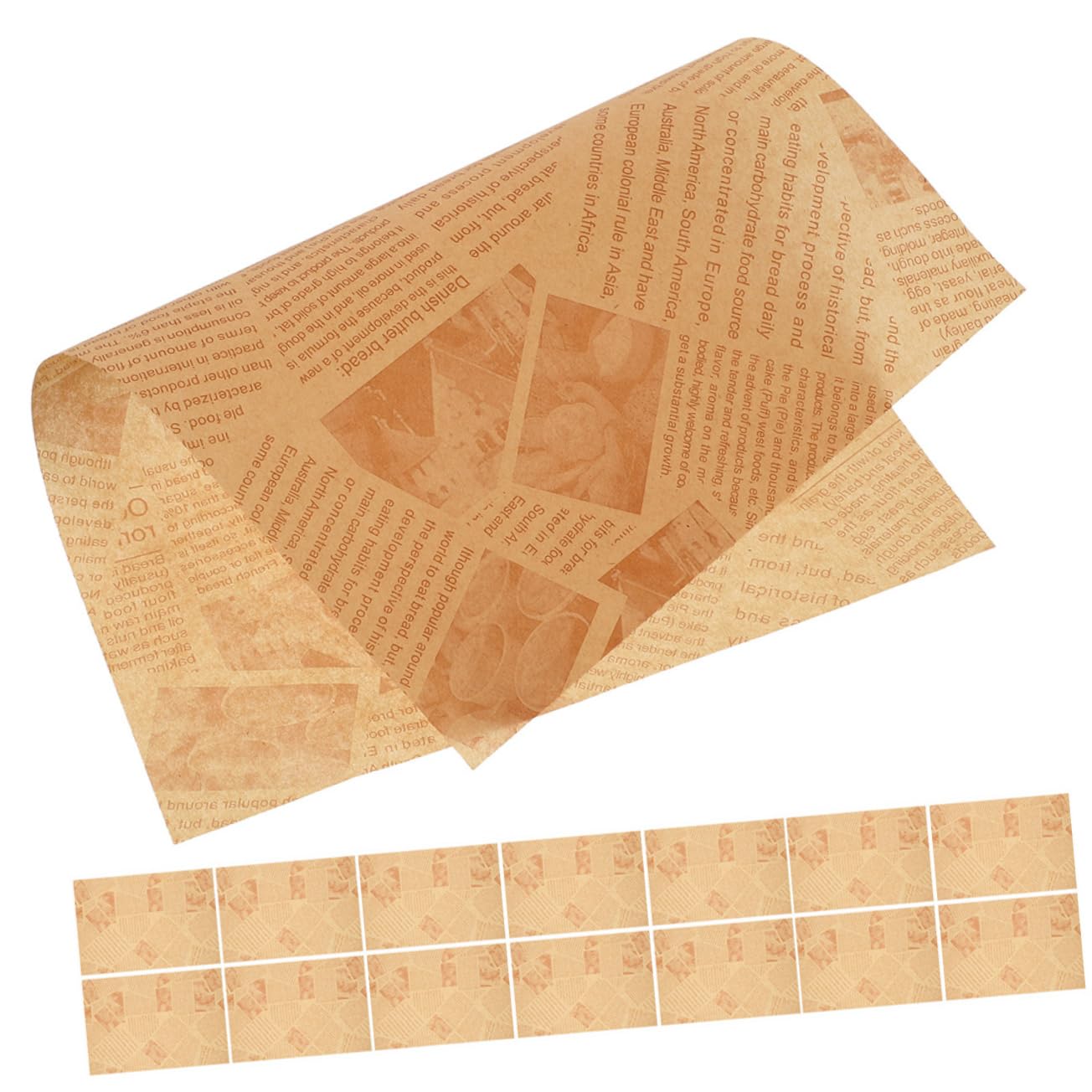 SOLUSTRE 120Sheets Retro Greaseproof Food Wrapping Vintage French Fries Sandwich Liners Compact Daily Use Oil Design for Hamburgers Snacks More