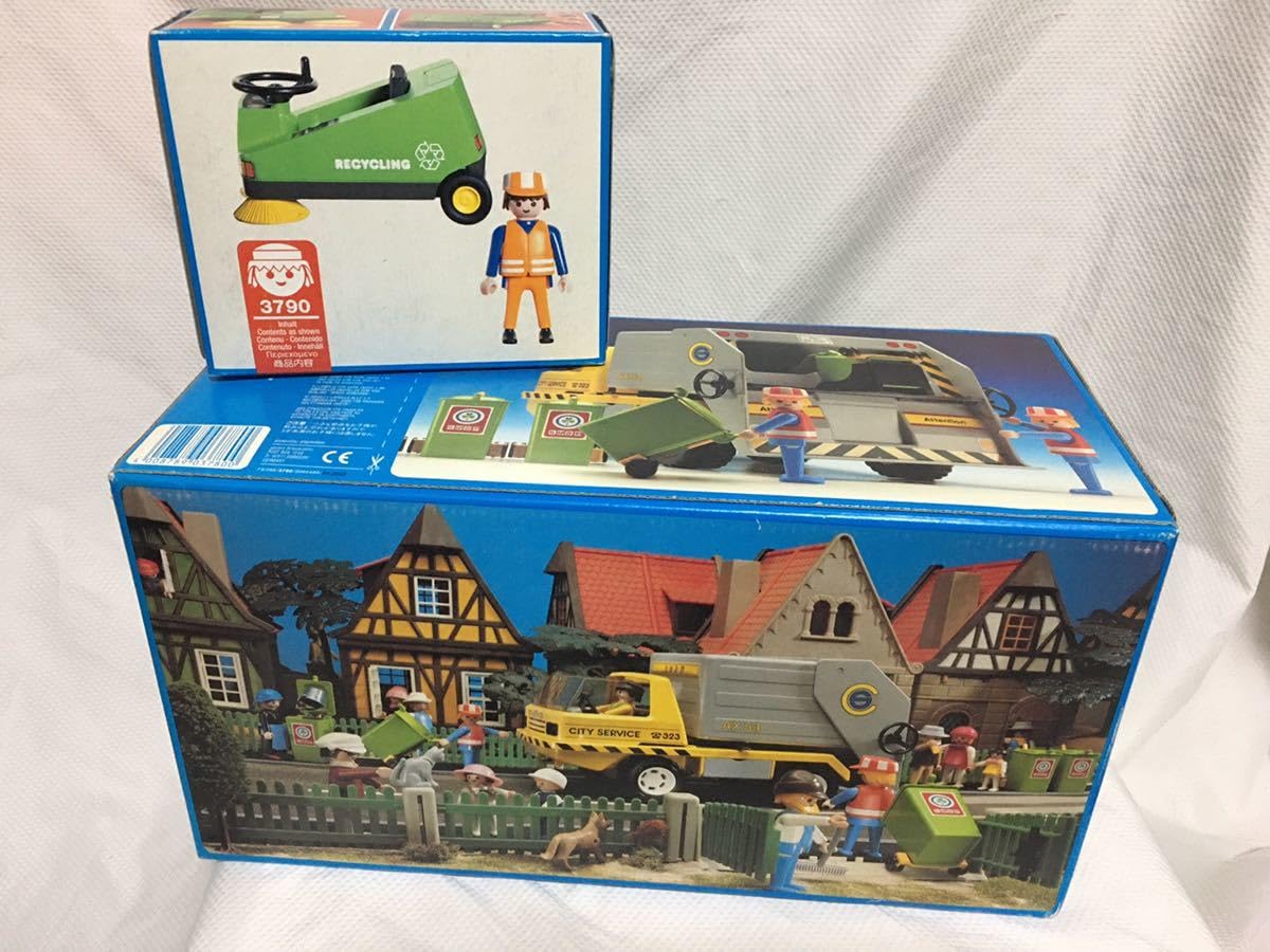 Amazon.co.jp: プレイモービル 3780 3790 廃盤品 ゴミ回収車 清掃車 街