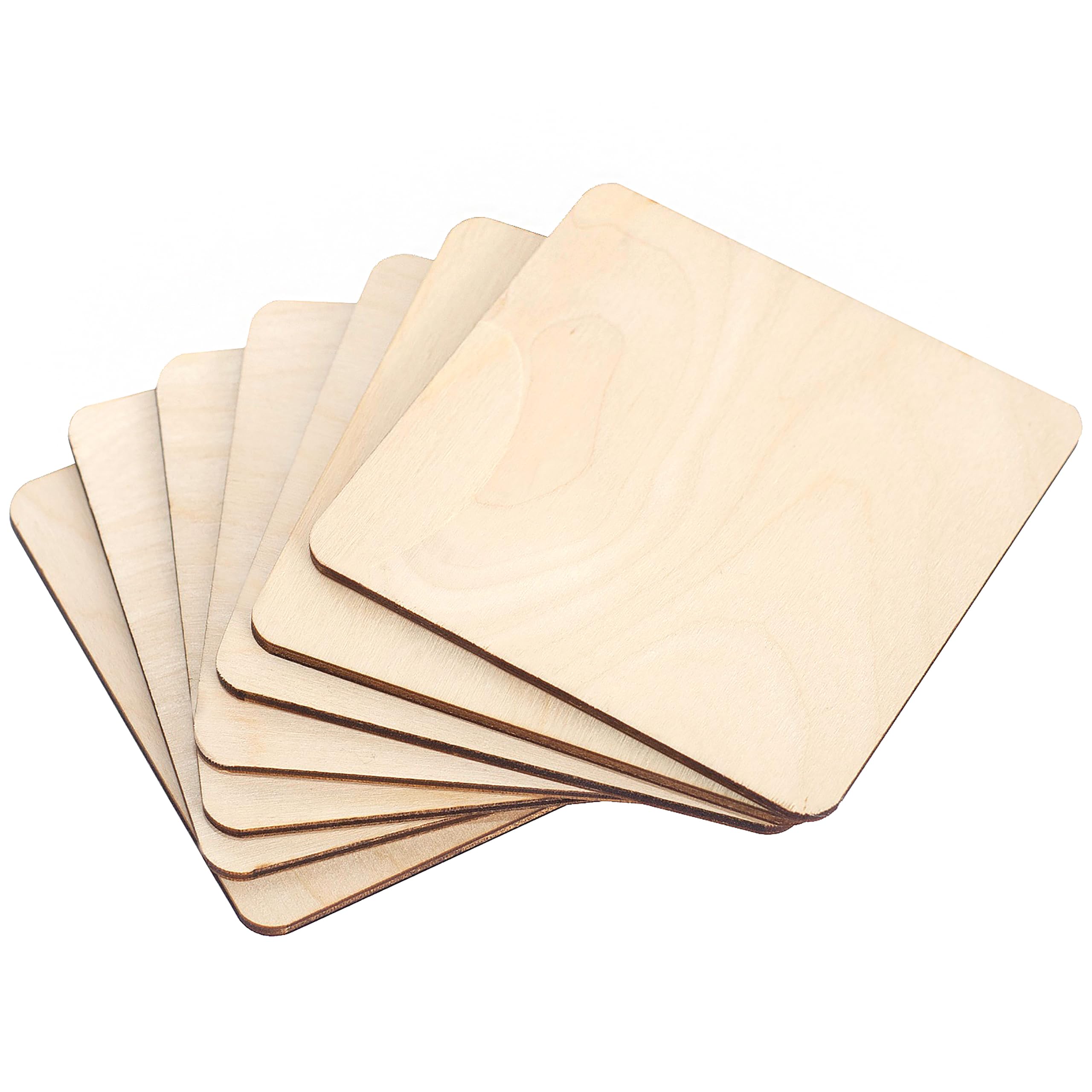Creative Deco 10 x Dessous de Verre en Bois Carré | 10 x 10 cm | Découpes Contreplaqués | Plain, Non-Peint et Non-Fini | Parfait