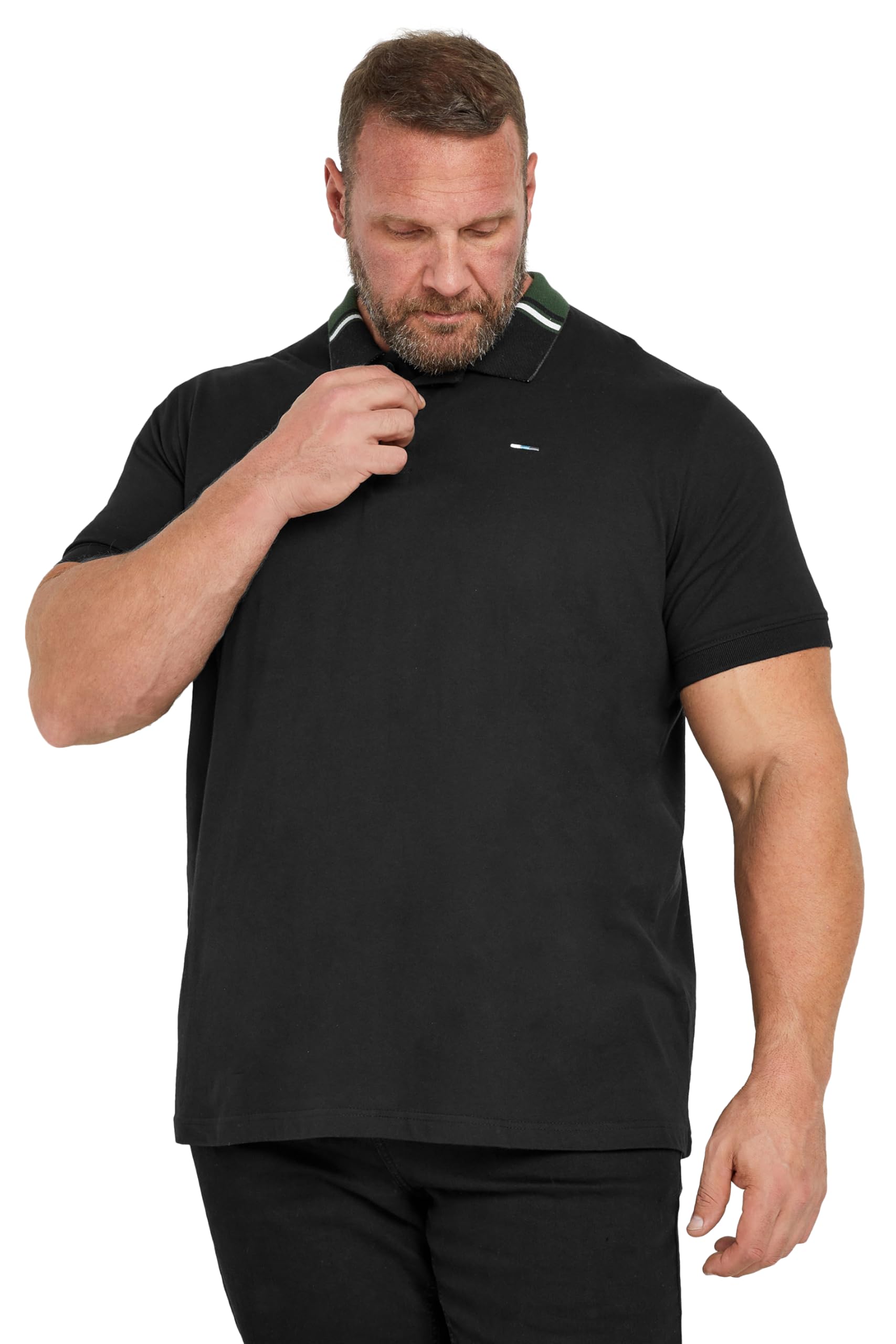 BadRhino Big & Tall Jacquard Polo Shirt - Men's - Plus Size Curve Black
