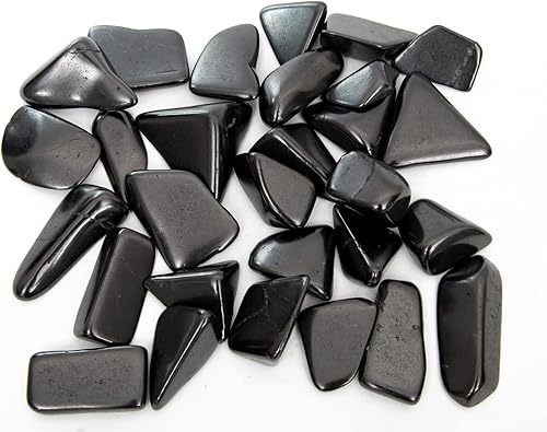 Miniatura 2 de RUMINERAL Piedras de Shungite Tumbled  Auténtica piedra pulida para masaje Reiki Crystal Chakra Curación  1.76 libras