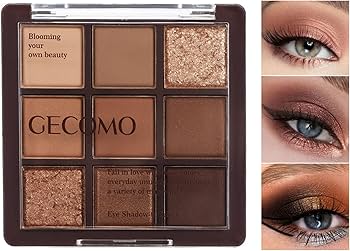 Amazon.co.jp: パンクブラウングリッターアイシャドウ9色、パレット