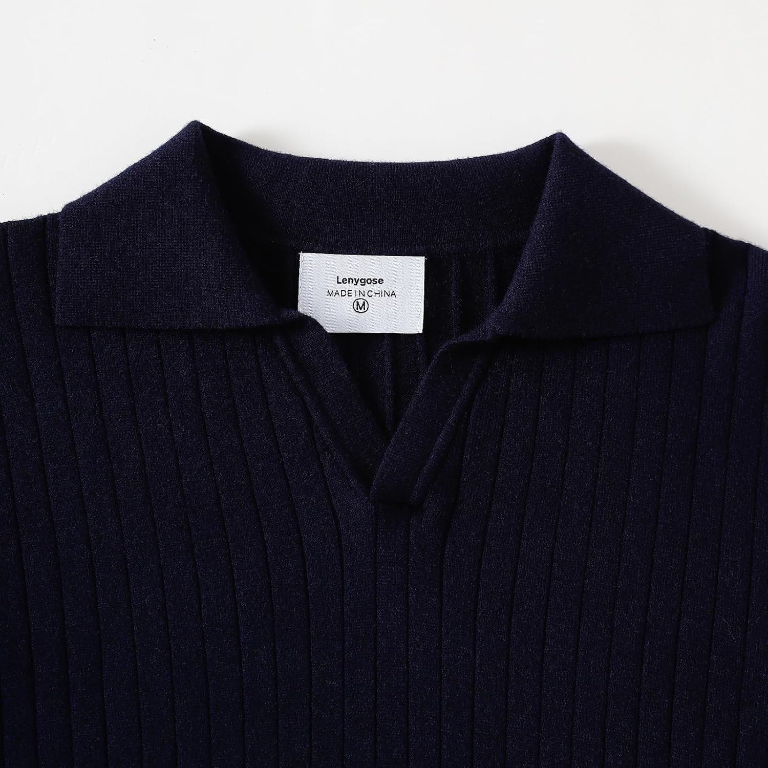 Mens Polo Sweater V Neck Long Sleeve Knit Collared Pullover Business Casual Ribbed for Fall Winter Spring - Image 3