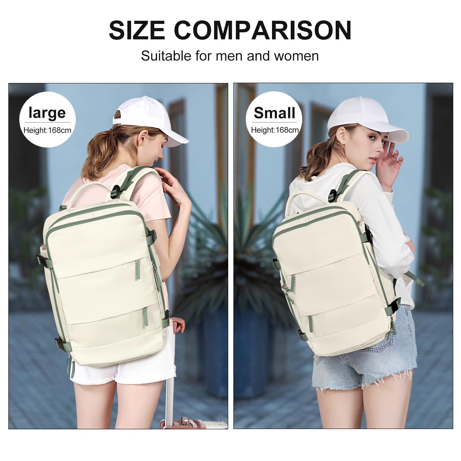 SZLX Zaino da viaggio grande da donna da viaggio zaino da escursionismo sportivo da esterno impermeabile zaino da scuola casual laptop da 14 pollici con porta di ricarica USB scomparto per scarpe