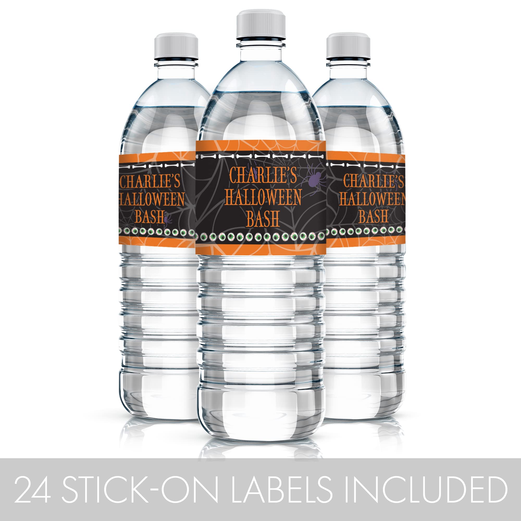 Personalized Halloween Water Bottle Labels - Eat Drink and Be Scary - 24  Stickers