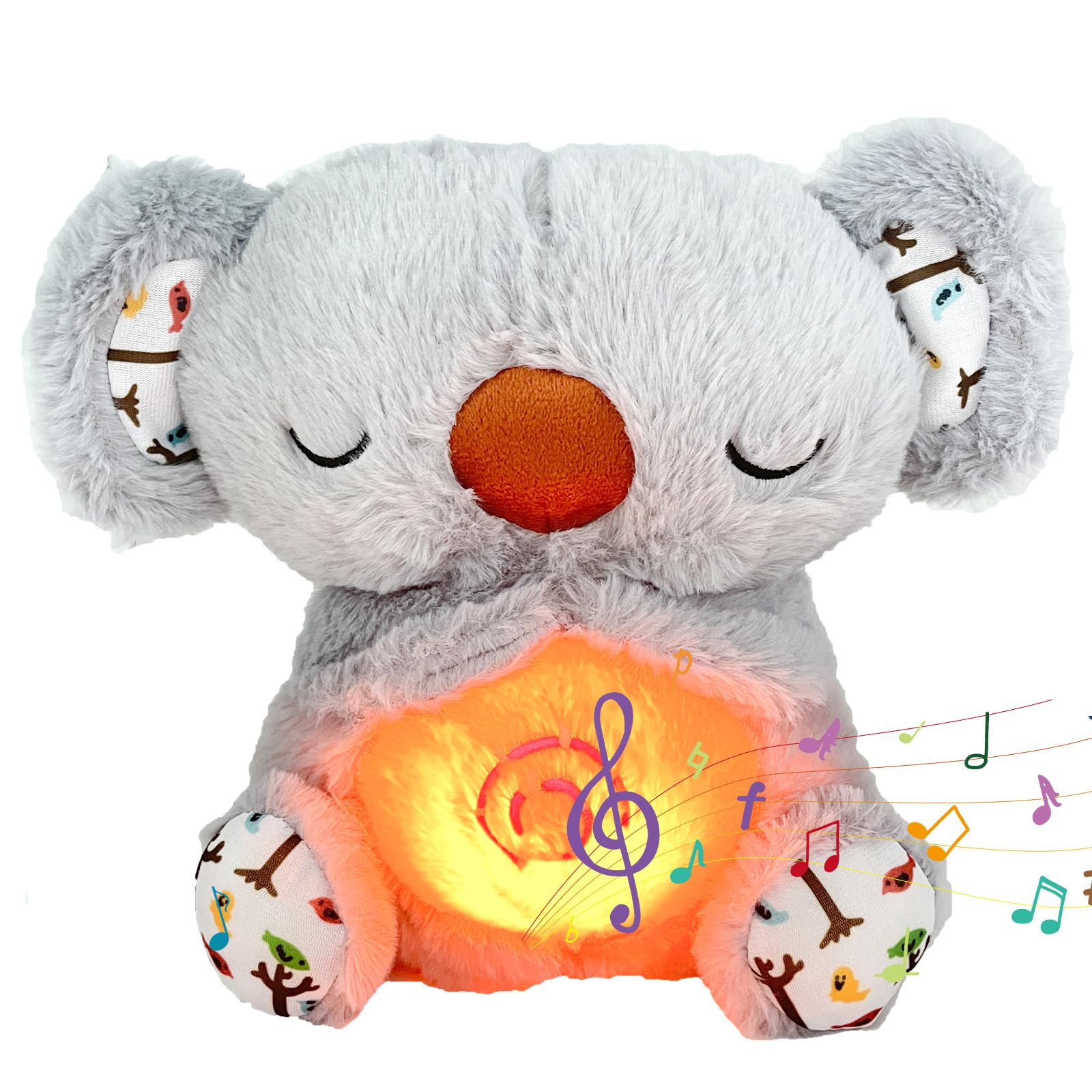 Kanfyyl Koala Plush with Breathing Action and Musical Lights, Birthday Soft Cute and Chubby Birthday Gift