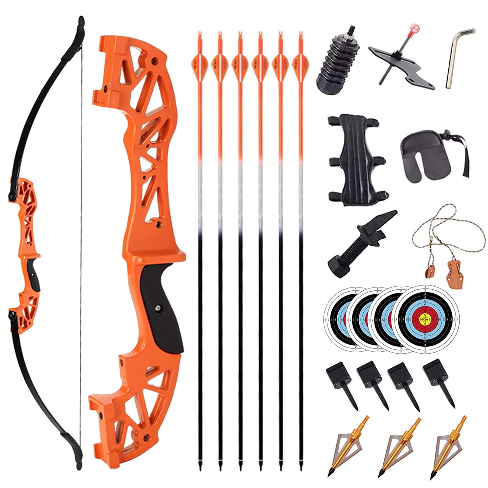 SOPOGER Recurve Bows for Adults - Archery Takedown Bow and Arrow Adult Set 30 lbs 40 lbs Metal Riser Bow Longbow Kit Package for Youth Beginner Outdoor Target Hunting Shooting Practice
