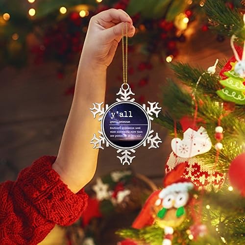 Miniatura 7 de Y'all Xmas Tree Ornament - Christmas Snowflake Ornament - Y'all Definition Christmas Metal Snowflake Ornaments Y'all Definition Dictionary Word
