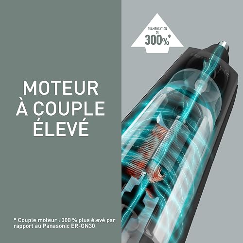 Panasonic ER-GN300-K503 Tondeuse pour Poils de Nez pour Hommes, Rasoir Électrique Haut de Gamme, Tondeuse pour le Nez, les Oreilles et les Sourcils, Étanche, à Pile, Noir - 5