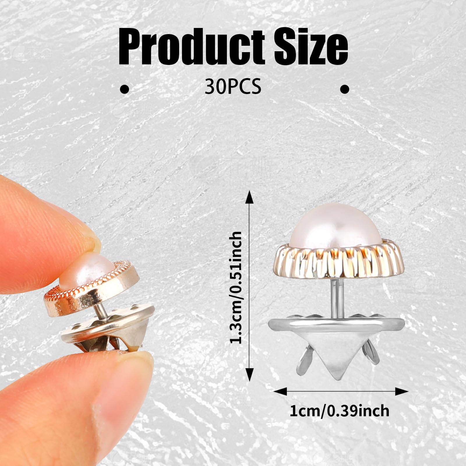 30Pcs Women Shirt Brooch Pins, Mini Pearl Brooch, No Sew Buttons Decorative Safety Pins Cover Up Button Pin for Coat Dress Clothes