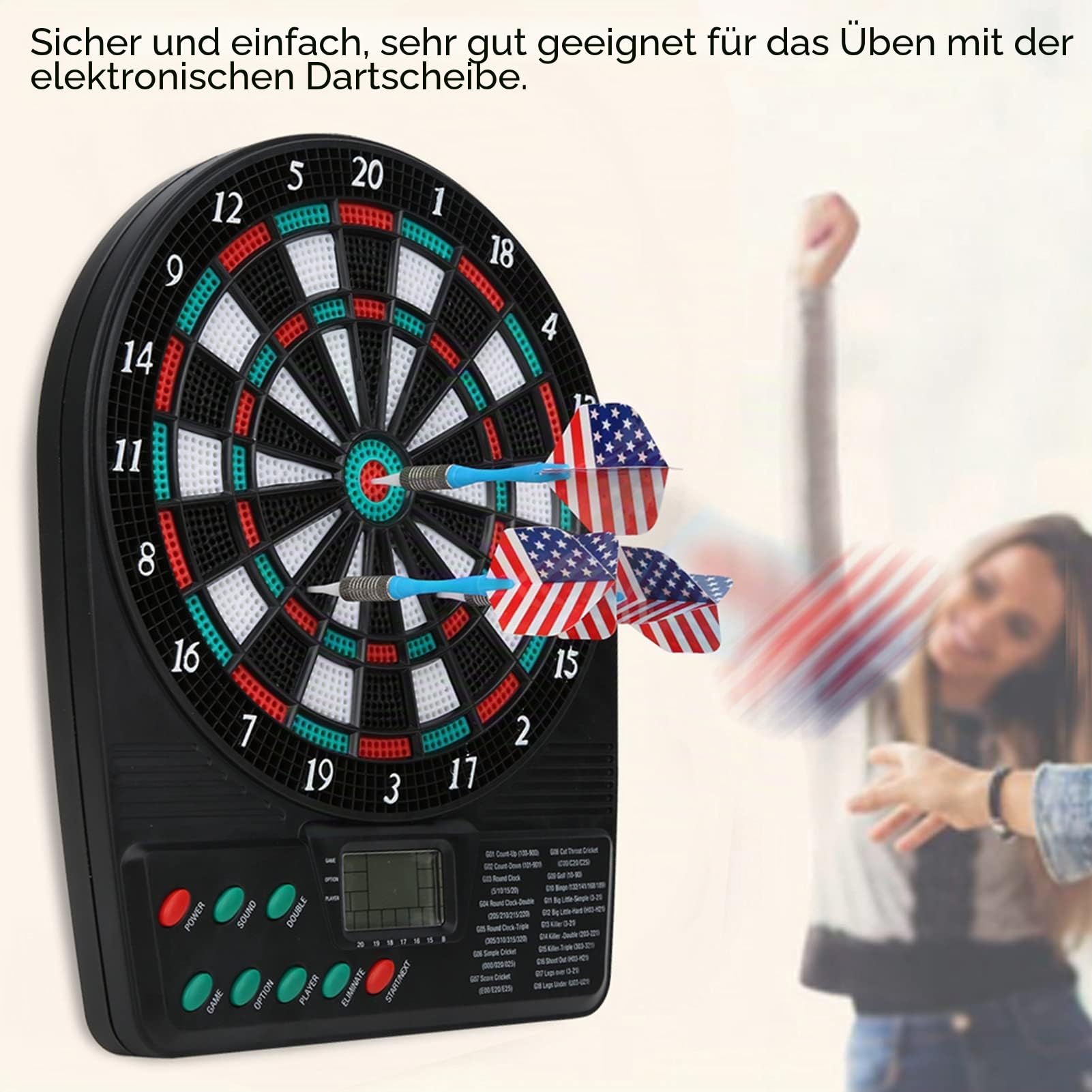 Elektronische Dartscheibe, 8 * 1 * 10,2 Zoll LED-Anzeige, automatische Wertung, Dartscheiben-Sets, Dartscheibe, elektronische Anzeigetafel Soft Tip Digital Dartscheibe für Zuhause im Freien