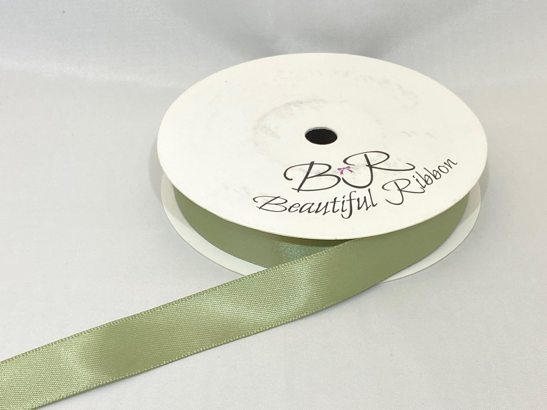 2 metres (Cut from Reel) of 15mm Satin Ribbon Moss Dusky Sage Green Double Sided 15 mm 5/8" 1.5cm