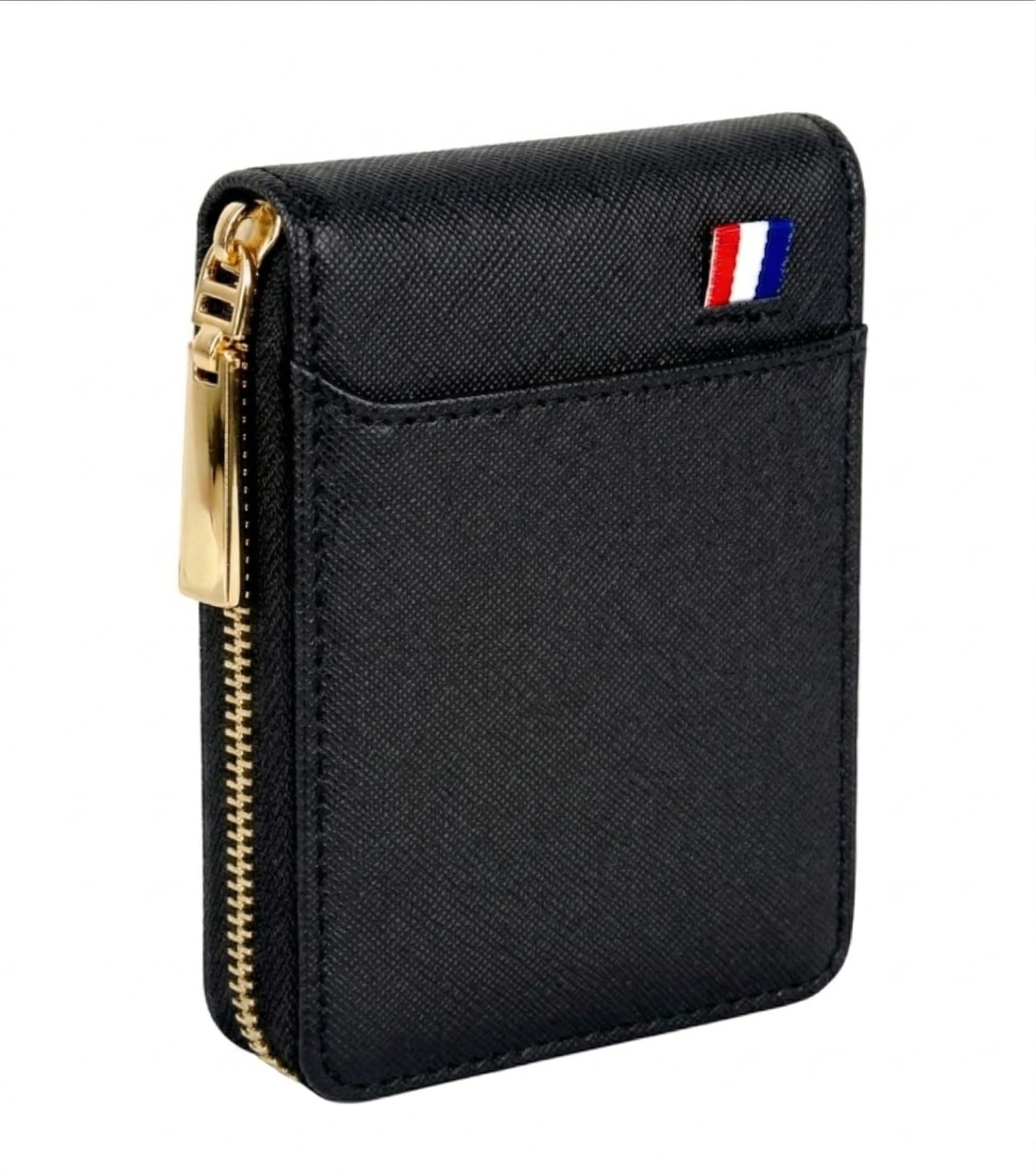 Secure Zipper Card Holder Wallet for Men & Women | 9 Card Slots + ID Window + 2 Cash Compartments | Slim Compact Organizer | Travel & Everyday Purse | PU Leather – Grey,Black,Brown,Wine (Black, 9)-image-48