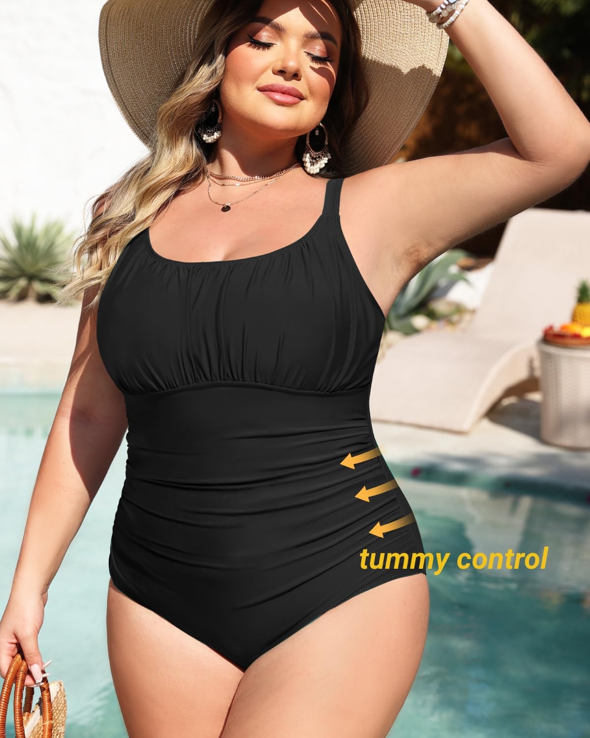Daci Plus Size One Piece Swimsuit - Women's Tummy Control Bathing Suit Retro Full Coverage Swimwear 2025 - Image 5