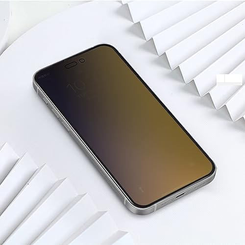 Miniatura 5 de Protector de pantalla de privacidad compatible con iPhone 14 Pro, paquete de 2 unidades, espejo antiluz azul, vidrio templado, degradado, espejo