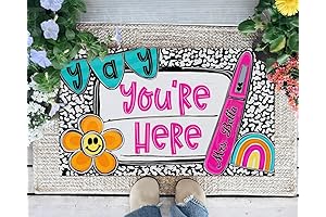 "Yay You're Here" Personalized Classroom Welcome Doormat