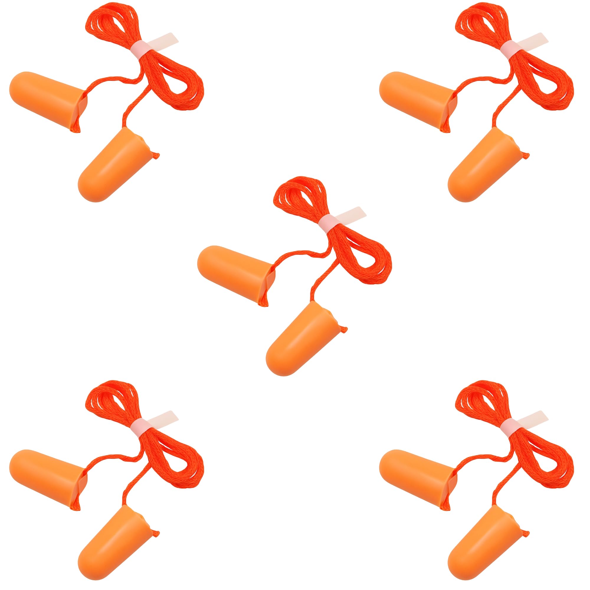 Ear Plugs Corded, Extra Soft, Reusable Earbuds Noise Cancellation, Soundproof Earplug Use For Underwater, Meditation, Study, Flight Travel,Sleeping Sound Block Up To 29 Decibel (ORANGE, PACK OF 5)
