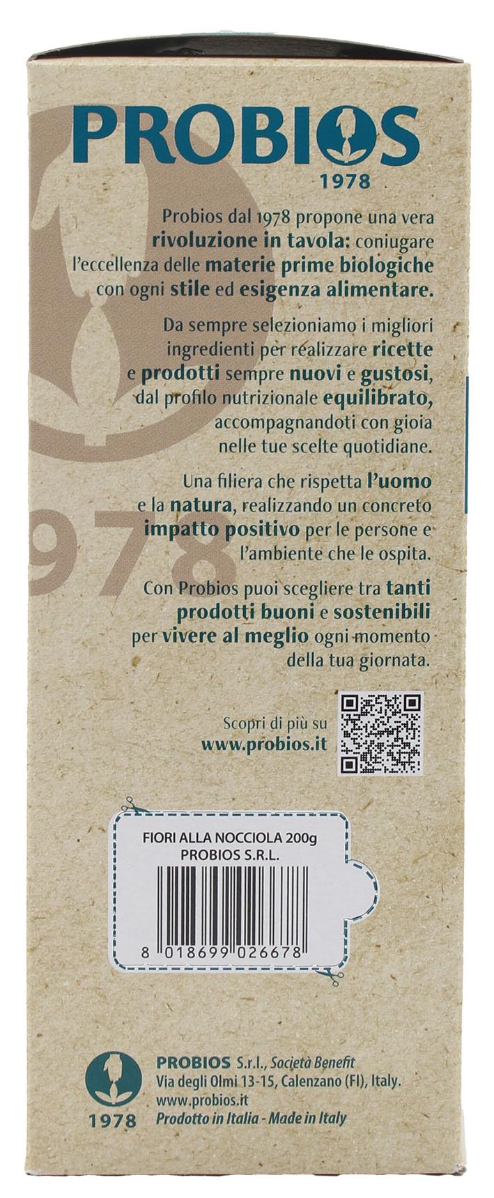 Probios Fiori alla Nocciola biologici - Biscotti a forma di fiore - Senza glutine e senza lattosio - Profumati e croccanti senza zuccheri aggiunti - Confezione da 8 x 200 g