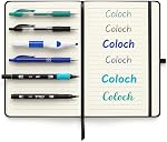 Coloch 6 Pack Ruled Notebook, A5 Black Hardcover Notebook with 200 Pages, Classic Lined Journal Pocket with 200 Pages and Pen Loop for School, College, Office, Business, 5.75" x 8.25"