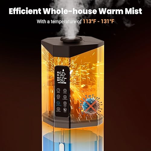 Miniatura 2 de Humidifiers for Bedroom - GloryAir 2.38Gal9L Top Fill Warm & Cool Mist Humidifier for Large Room 750ft with Auto Mode 7-Color Light, Humidistat,