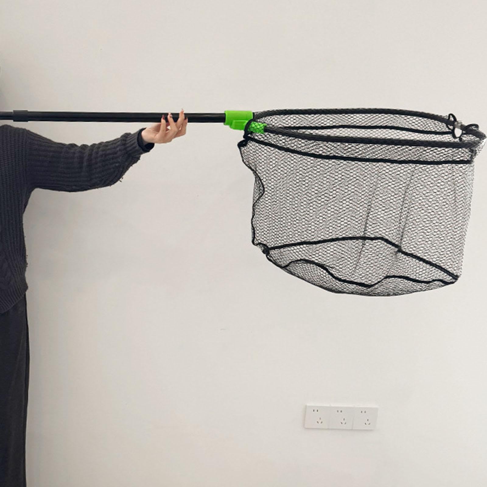 F Fityle Guadino Telescopico con Accessori Antiscivolo, Pratica Borsa a Rete Incassata E Asta Telescopica per Barche da Pesca in Acqua Dolce.