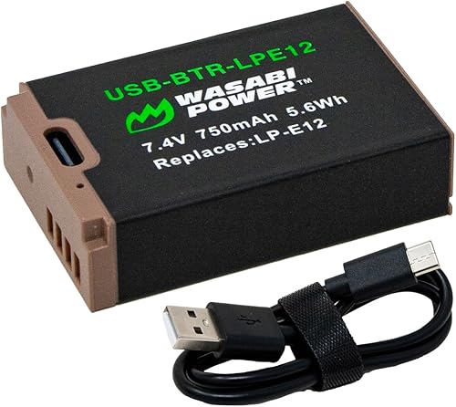 Wasabi Power Batería USB para Canon LP-E12 con carga rápida USB-C