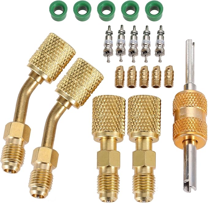 Adaptador R410a para sistema mini dividido, adaptador de puerto de aspiradora de carga, 5/16 Adaptador R410a para sistema mini dividido, adaptador de puerto de aspiradora de carga, 5/16
