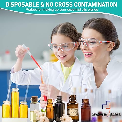 Vista 19 de moveland 200 pipetas de transferencia de plástico desechables de 0.11 onzas líquidas, cuentagotas calibradas adecuadas para laboratorio de ciencias