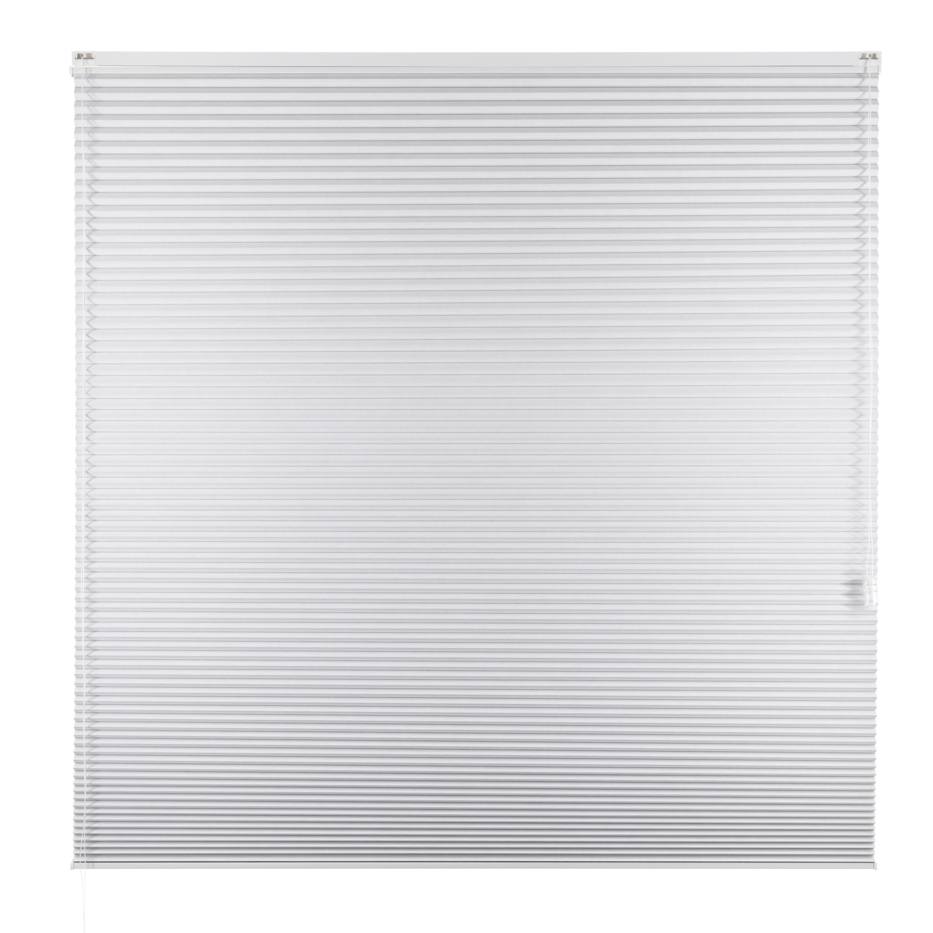 Plissee - Verdunkelnd - Weiß - 40 cm x 250 cm (BxH) - Plissee ohne Bohren - Sonnenschutz für Fenster und Tür - Plissee Rollo - Plissee Fenster und Tür