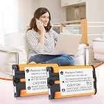 2PACK HHR-P107 NI-MH Rechargeable Battery 3.6V 650mAh Replacement Batteries for Panasonic Cordless Phone