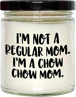 Chow Chow Mom's Gift: 9oz Vanilla Soy Candle for Christmas, Hand-Poured in Black Lid, Funny Quote, Gifts from Mom for Chow Chow Dog