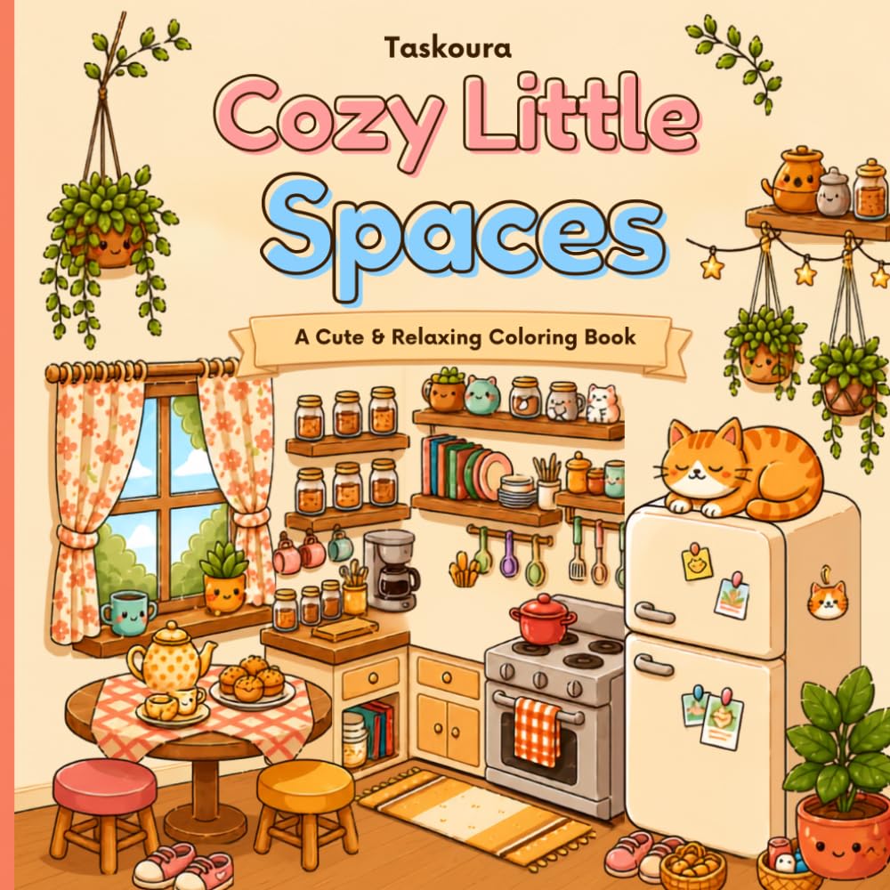 Cozy Little Spaces: A Cute & Relaxing Coloring Book: A Cute & Relaxing Coloring Book