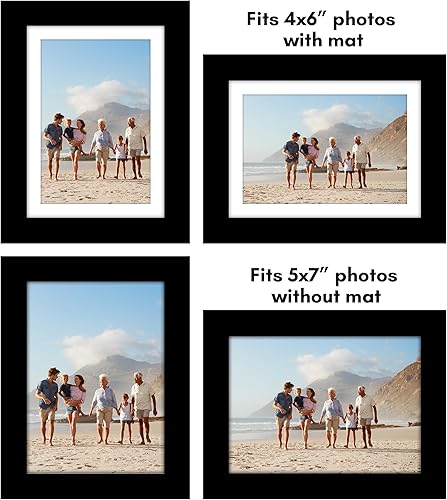 Vista 547 de Americanflat Portarretratos de 8 x 12 pulgadas con plexiglás pulido, juego de 2 portarretratos de 6 x 8 pulgadas con paspartú o para fotos de 8 x 12