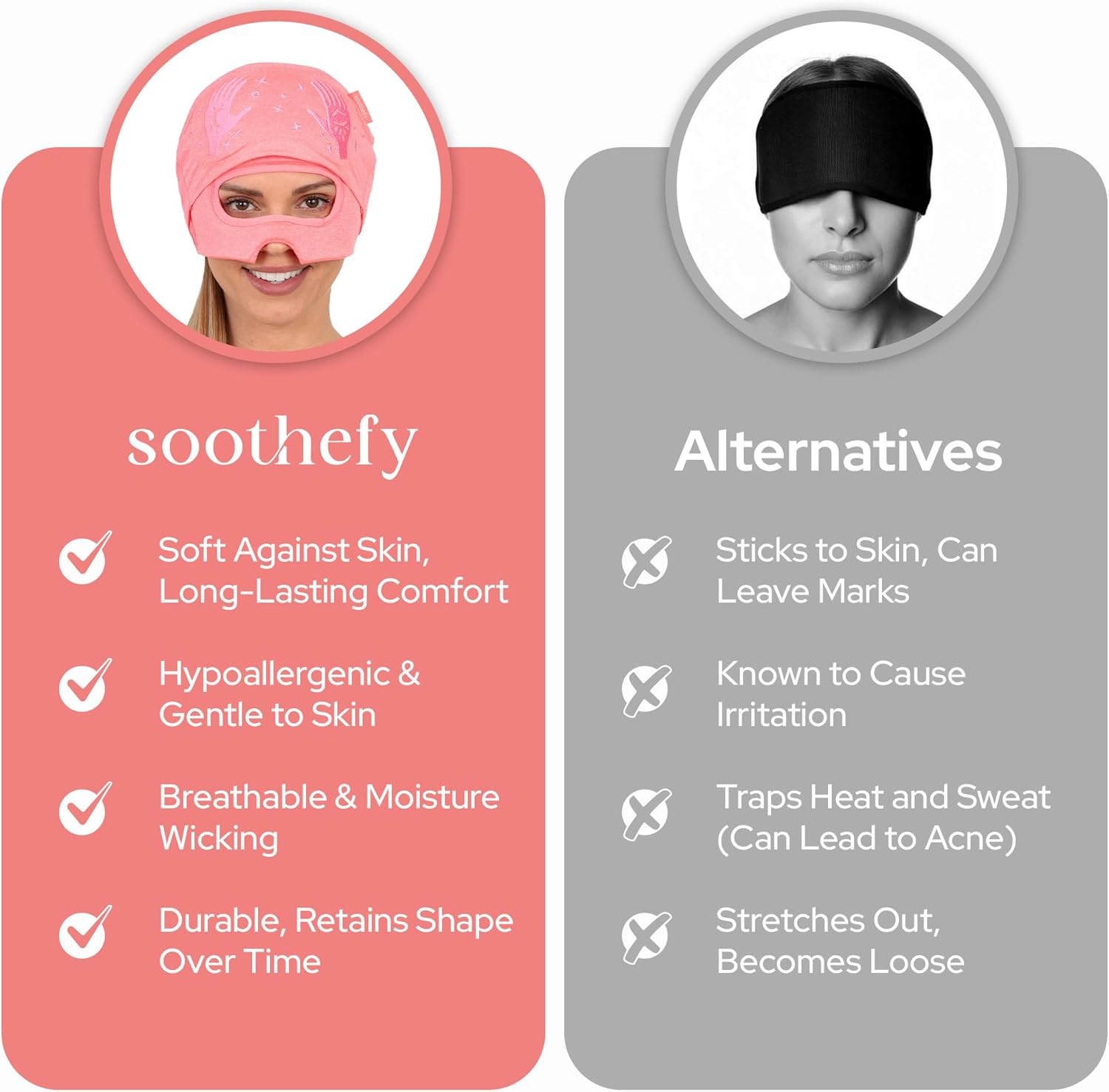 Migraine Cap with Slide-Up Eye Mask - Patent Pending - Headache Relief Hat for Hangover, Stress, Tension - Buttery Soft, Made for Bad Days - Image 8