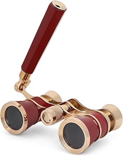 Opera Fernglas, Brillen-Teleskop 3X25 Theaterbrille Mini-Fernglas Concert Portable Compact Lightweight, mit Griff für Erwachsene Kinder Frauen Mädchen im Musical(rot)