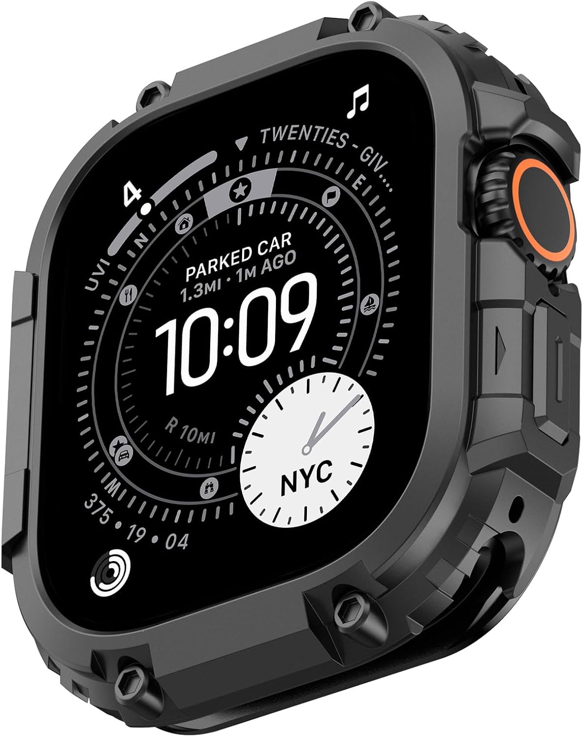 Amizee 2 in 1 Metal Armor Case for Apple Watch Ultra 3/2/1 49mm with Back Cover, Military Grade Protection Rugged Protective Bumper Cover for iWatch 49mm, Black