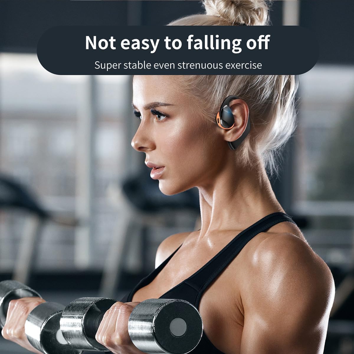 Open Ear Wireless Bluetooth Headphones, Touch Control Air Conduction Sport Ear Buds IPX5 Waterproof Headsets, 50 Hours Playtime Waterproof Sport Earbuds for Android iPhone TV - Image 7