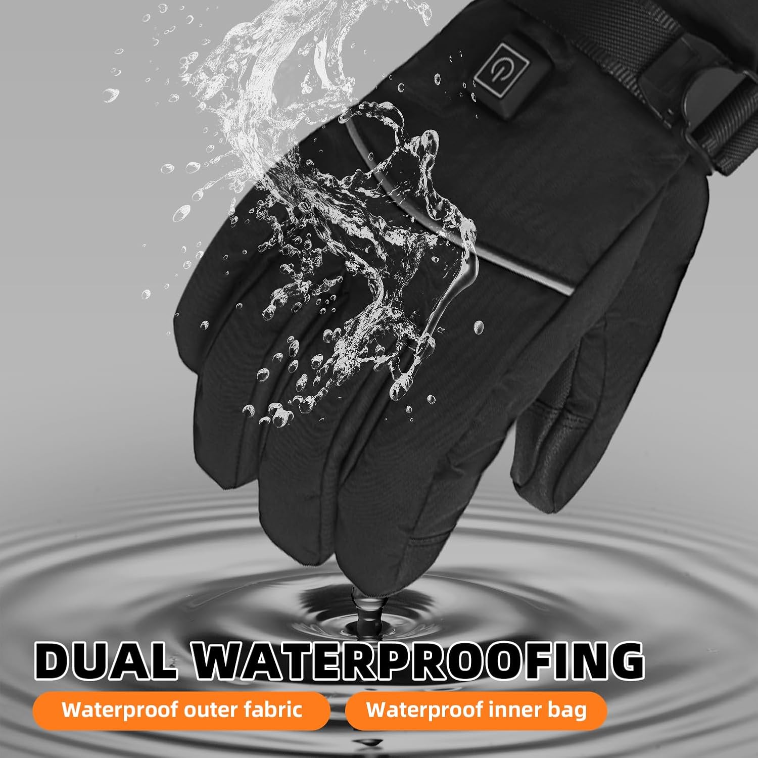 Heated Gloves, 5V 5000mAh Rechargeable Heated Gloves for Men Women, Waterproof & Upgrade Non-Slip with Touchscreen for Sports Outdoor Skiing Climbing Hiking Winter Handwarmer Gifts