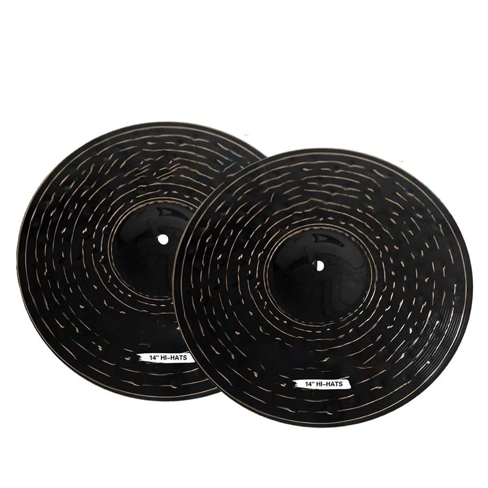 Piatti per Batteria Professionali Set Piatti Neri Hi-Hat 14"/Crash 16"/Crash 18"/Piatto Ride 20" Per Esercitazione