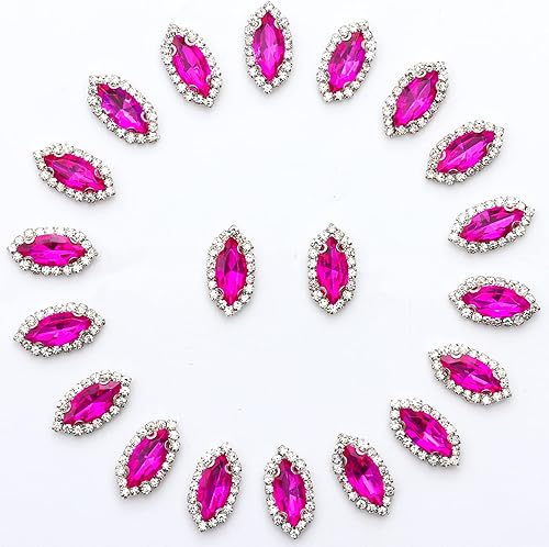 20 diamantes de imitación para coser, botones de diamantes de imitación de ojo de caballo, adornos con parte trasera plana con diamantes de