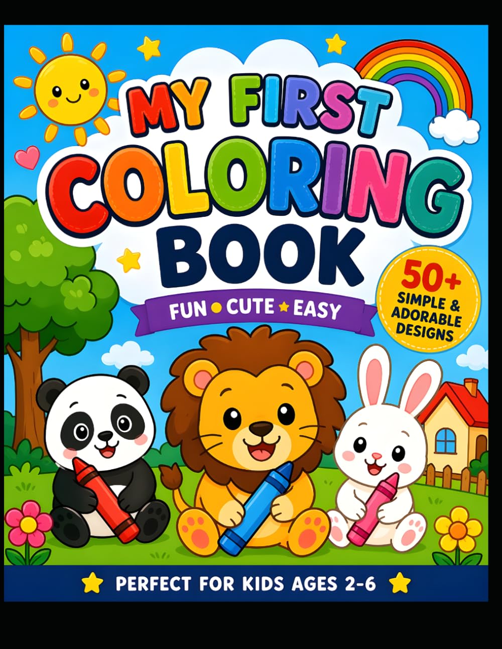 Fun Animal Coloring Book for Preschool Kids: Fun & Easy Coloring Pages with Cute Animals | Simple Designs for Toddlers & Preschoolers