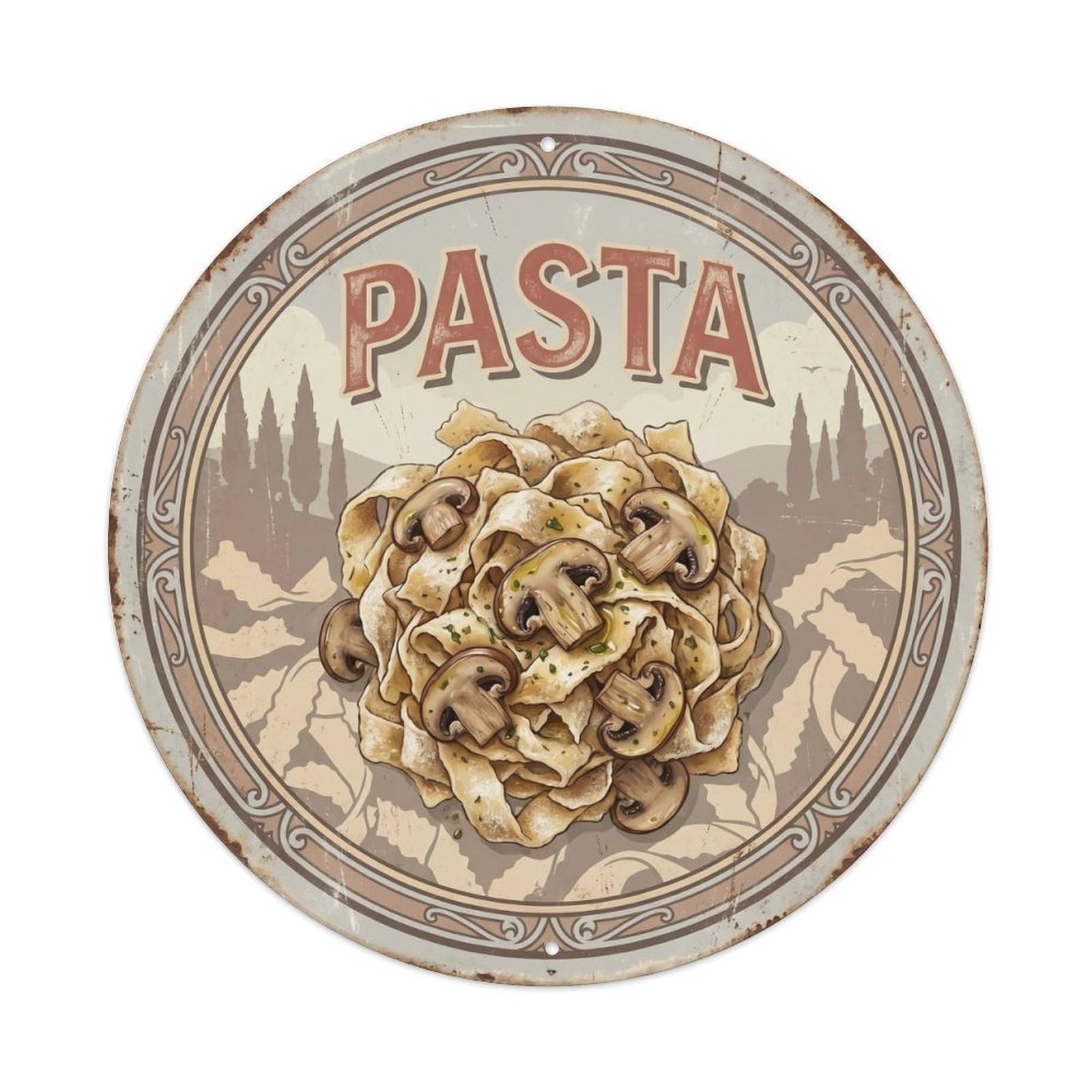 Restaurant Kitchen Pasta Cuisine Italian 1950s Diner Metal Tin Sign